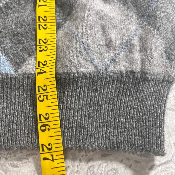 Gieves & Hawke Pure New Wool Button Down Knit Argyle Cardigan Vest Size S - Picture 9 of 9